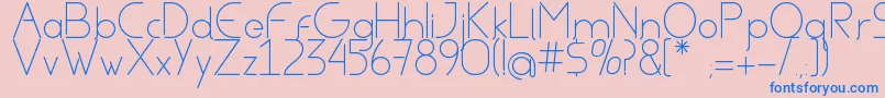 Fonte AvielRegular – fontes azuis em um fundo rosa