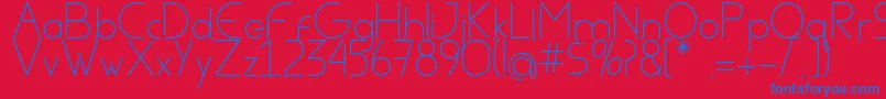 フォントAvielRegular – 赤い背景に青い文字