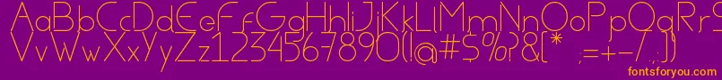 AvielRegular-Schriftart – Orangefarbene Schriften auf violettem Hintergrund