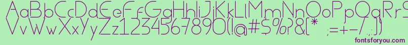AvielRegular Font – Purple Fonts on Green Background