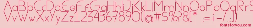 フォントAvielRegular – ピンクの背景に赤い文字