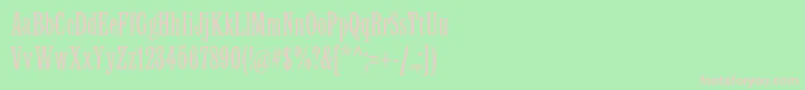 Fonte LatinmtstdCondensed – fontes rosa em um fundo verde