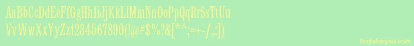 フォントLatinmtstdCondensed – 黄色の文字が緑の背景にあります