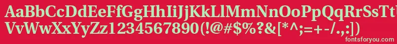 UtopiaBold Font – Green Fonts on Red Background