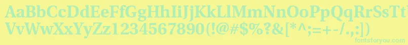 フォントUtopiaBold – 黄色い背景に緑の文字