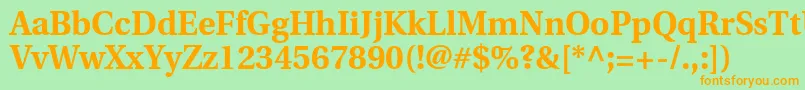 UtopiaBold Font – Orange Fonts on Green Background