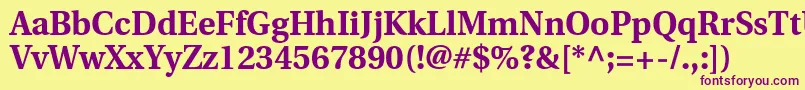 UtopiaBold Font – Purple Fonts on Yellow Background