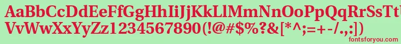 UtopiaBold Font – Red Fonts on Green Background