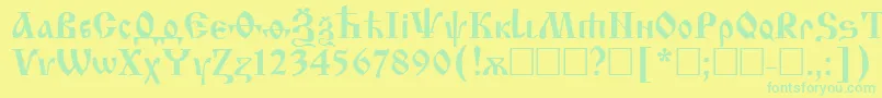 More about Izhitsa Font Izhitsa Font – Green Fonts on Yellow Background