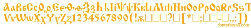 Izhitsa Font – Orange Fonts on White Background