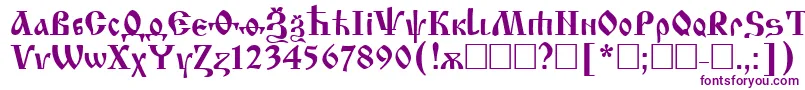 Izhitsa Font – Purple Fonts on White Background