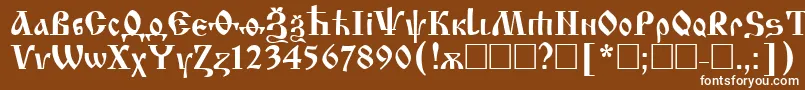 Шрифт Izhitsa – белые шрифты на коричневом фоне