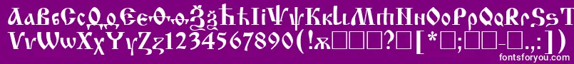 フォントIzhitsa – 紫の背景に白い文字