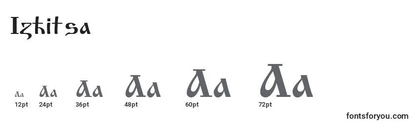 Размеры шрифта Izhitsa
