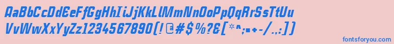 Police CasestudynooneLtBlackItalic – polices bleues sur fond rose