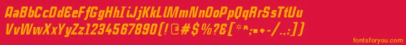 CasestudynooneLtBlackItalic Font – Orange Fonts on Red Background
