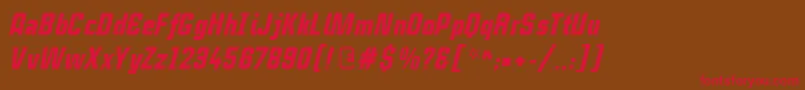 Fonte CasestudynooneLtBlackItalic – fontes vermelhas em um fundo marrom