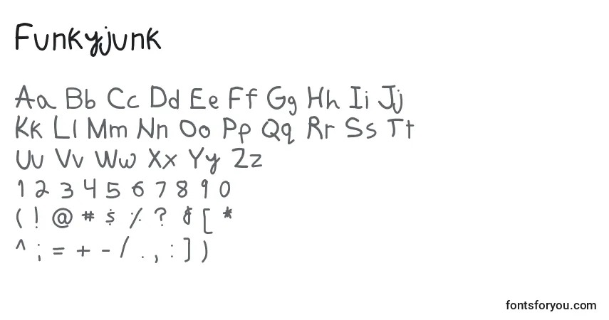 Czcionka Funkyjunk – alfabet, cyfry, specjalne znaki