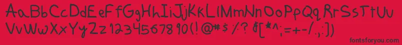 Funkyjunk-Schriftart – Schwarze Schriften auf rotem Hintergrund