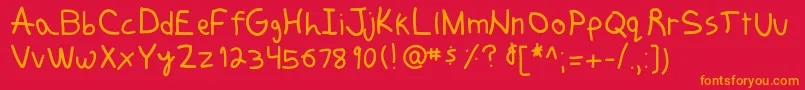 Funkyjunk Font – Orange Fonts on Red Background