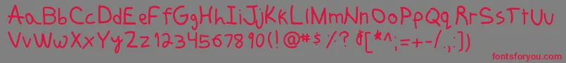 Funkyjunk Font – Red Fonts on Gray Background