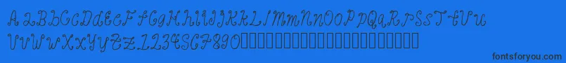 BanaagFont1-Schriftart – Schwarze Schriften auf blauem Hintergrund