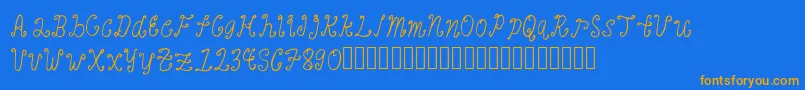 BanaagFont1 Font – Orange Fonts on Blue Background