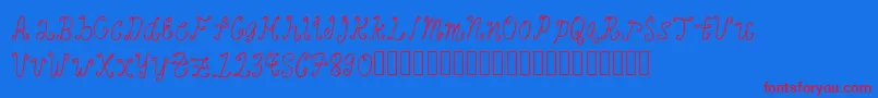 BanaagFont1 Font – Red Fonts on Blue Background