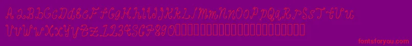 BanaagFont1-Schriftart – Rote Schriften auf violettem Hintergrund