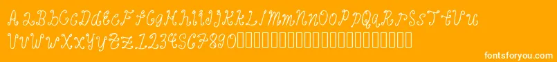 BanaagFont1-Schriftart – Weiße Schriften auf orangefarbenem Hintergrund