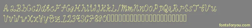 フォントBanaagFont1 – 黄色のフォント、灰色の背景