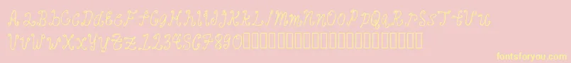 BanaagFont1 Font – Yellow Fonts on Pink Background