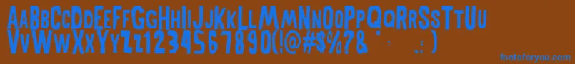 MiddlewomanRegular Font – Blue Fonts on Brown Background