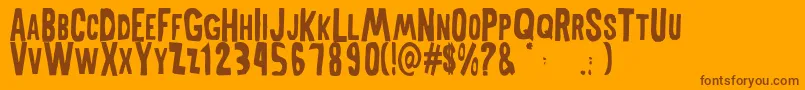 MiddlewomanRegular-Schriftart – Braune Schriften auf orangefarbenem Hintergrund