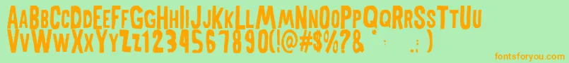MiddlewomanRegular Font – Orange Fonts on Green Background