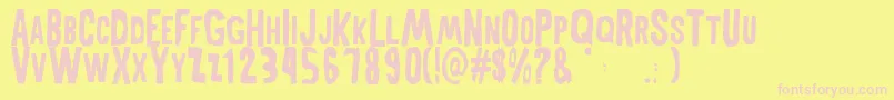 MiddlewomanRegular Font – Pink Fonts on Yellow Background