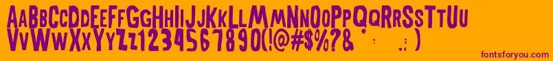 MiddlewomanRegular Font – Purple Fonts on Orange Background