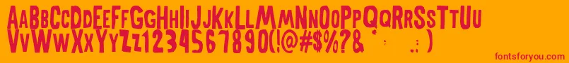 MiddlewomanRegular-Schriftart – Rote Schriften auf orangefarbenem Hintergrund