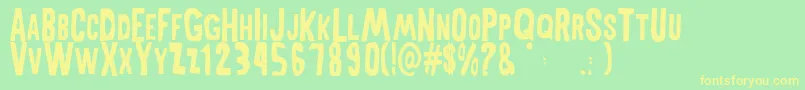 MiddlewomanRegular Font – Yellow Fonts on Green Background