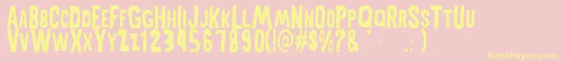 MiddlewomanRegular Font – Yellow Fonts on Pink Background