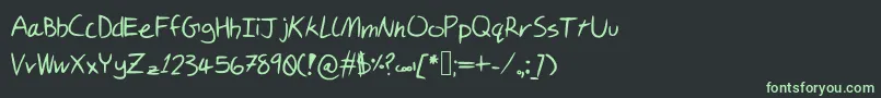 Czcionka Sammysscript – zielone czcionki na czarnym tle