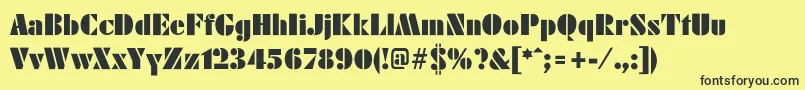 BelmarPosterL Font – Black Fonts on Yellow Background