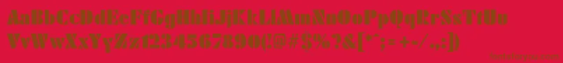 BelmarPosterL Font – Brown Fonts on Red Background