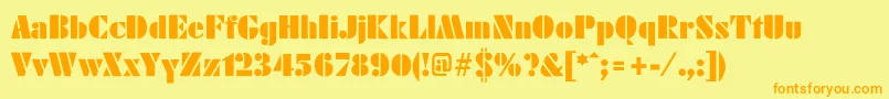 fuente BelmarPosterL – Fuentes Naranjas Sobre Fondo Amarillo