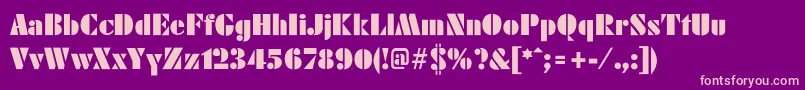 BelmarPosterL-fontti – vaaleanpunaiset fontit violetilla taustalla