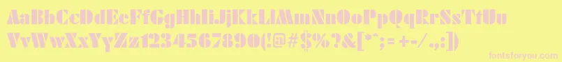 フォントBelmarPosterL – ピンクのフォント、黄色の背景