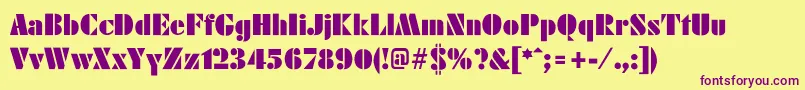 fuente BelmarPosterL – Fuentes Moradas Sobre Fondo Amarillo