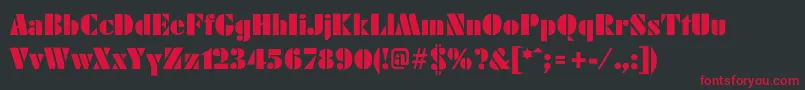 フォントBelmarPosterL – 黒い背景に赤い文字