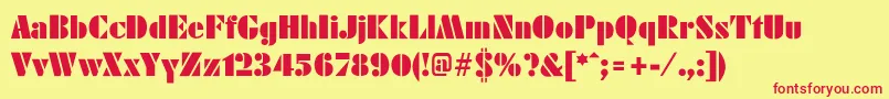 BelmarPosterL Font – Red Fonts on Yellow Background