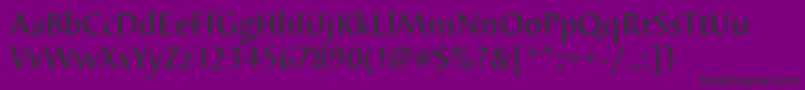 Barbedortmed-fontti – mustat fontit violetilla taustalla